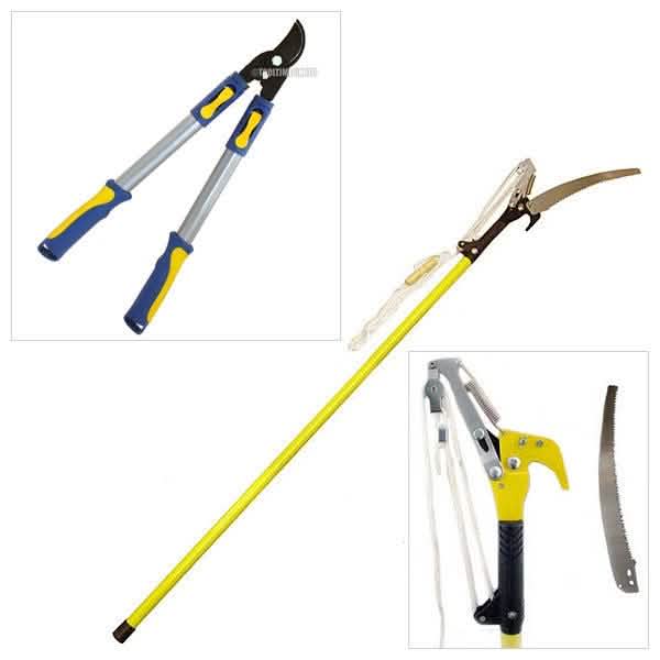 2.6M Extending Garden Tree Branch Pruner Cutter Saw + Telescopic Bypass Lopper