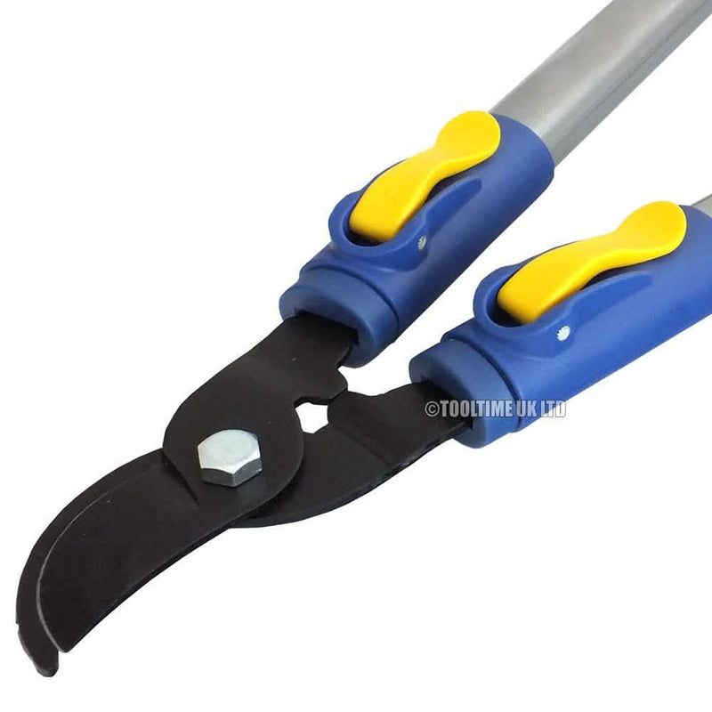 2.6m EXTENDING GARDEN TREE BRANCH PRUNER CUTTER SAW + TELESCOPIC BYPASS LOPPER - tooltime.co.uk