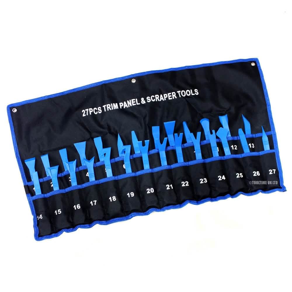 31PC CAR DOOR TRIM CLIP REMOVAL UPHOLSTERY BODY MOULDING REMOVING SCRAPER TOOLS - tooltime.co.uk