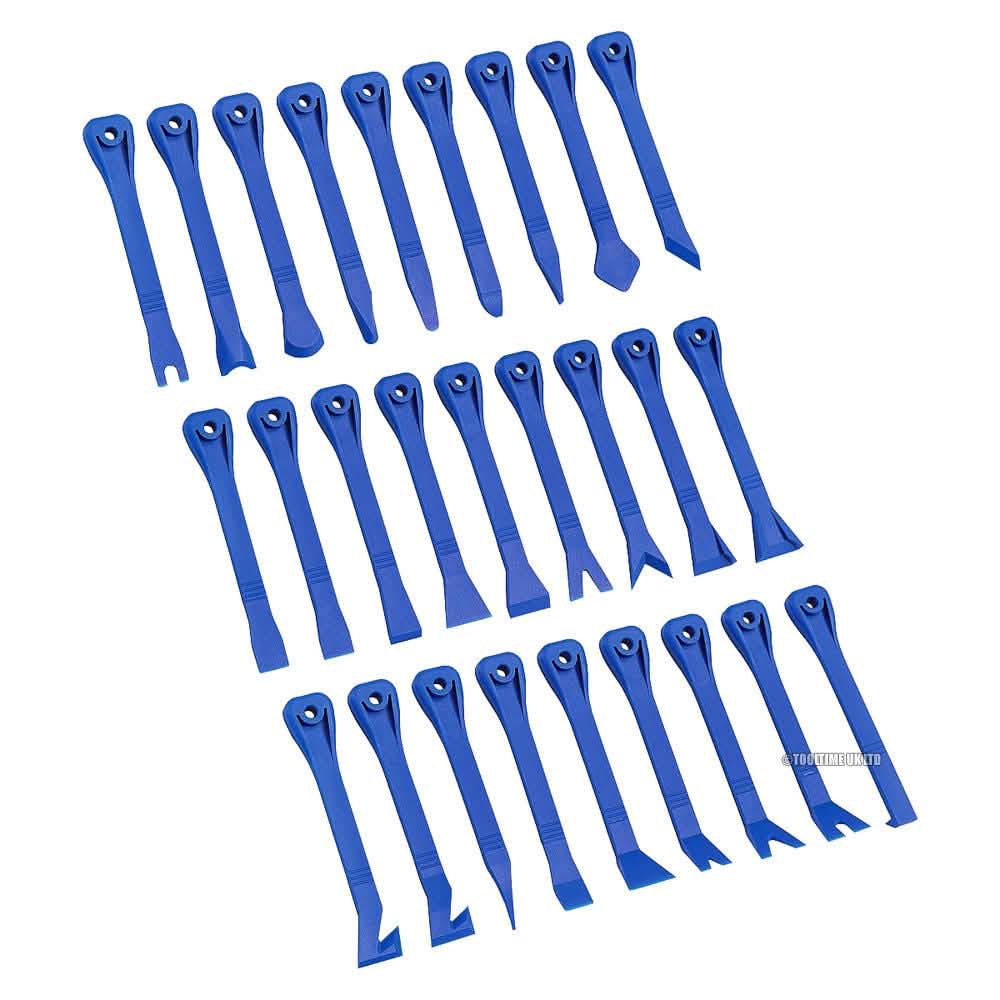 31PC CAR DOOR TRIM CLIP REMOVAL UPHOLSTERY BODY MOULDING REMOVING SCRAPER TOOLS - tooltime.co.uk