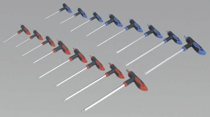 16PC HEX & STAR T-HANDLE SCREWDRIVER SET TORX TAMPER PROOF SECURITY BITS ALLEN - tooltime.co.uk