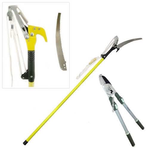 2.6M Extending Garden Tree Branch Pruner Cutter Saw + Telescopic Anvil Lopper
