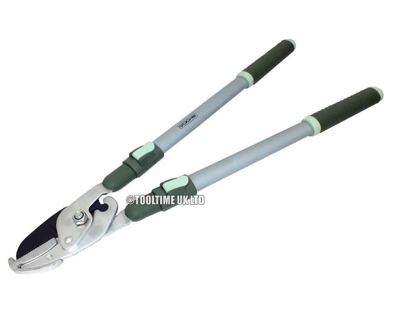 2.6m EXTENDING GARDEN TREE BRANCH PRUNER CUTTER SAW + TELESCOPIC ANVIL LOPPER - tooltime.co.uk