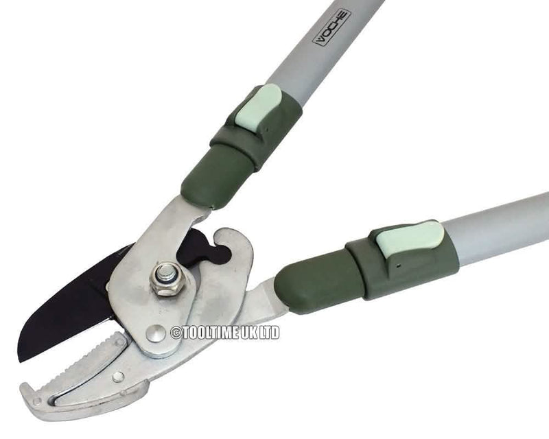 2.6m EXTENDING GARDEN TREE BRANCH PRUNER CUTTER SAW + TELESCOPIC ANVIL LOPPER - tooltime.co.uk