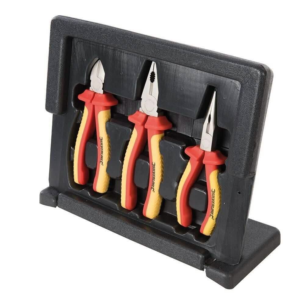 Silverline 3Pce Vde Expert Pliers Set + Case 282501 **Lifetime Warranty**