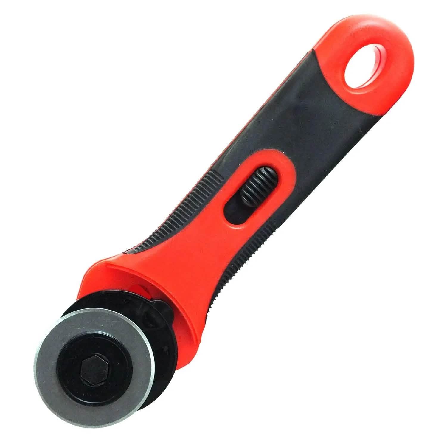 45mm Rotary Rotating Cutter + 6pc Blades Guard Lock Cutting Fabric Paper Card - tooltime.co.uk