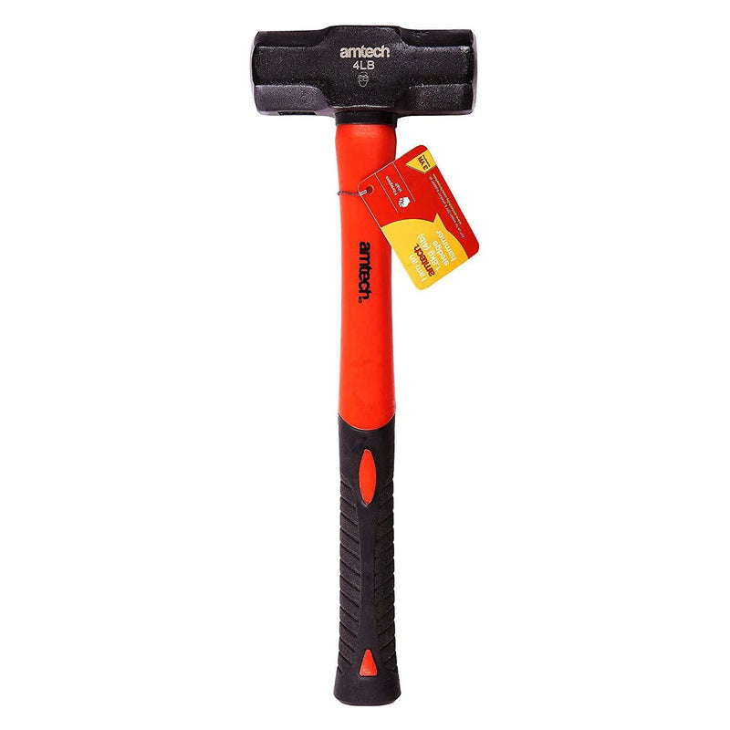 4lb LUMP SLEDGE HAMMER FIBREGLASS SHAFT AND RUBBER GRIP HANDLE MINI SLEDGEHAMMER - tooltime.co.uk