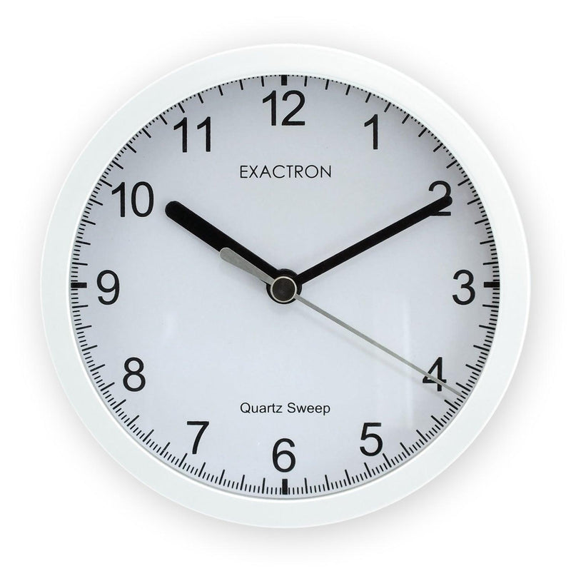 5" Quartz Clock Round White Desk Table Wall Mounted Silent Sweep Home Office - tooltime.co.uk