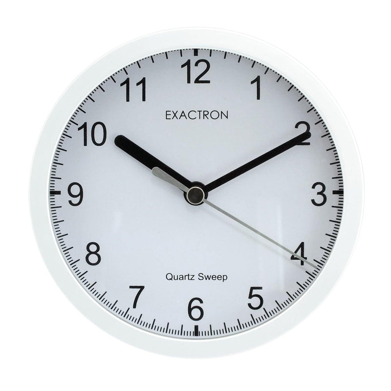 5" Quartz Clock Round White Desk Table Wall Mounted Silent Sweep Home Office - tooltime.co.uk