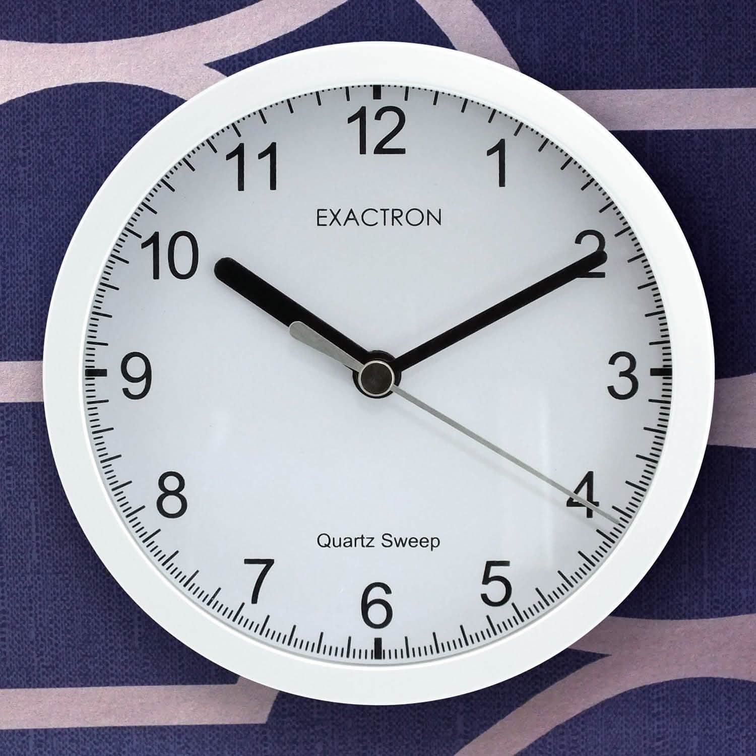 5" Quartz Clock Round White Desk Table Wall Mounted Silent Sweep Home Office - tooltime.co.uk
