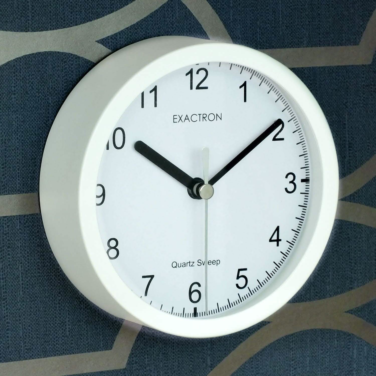 5" Quartz Clock Round White Desk Table Wall Mounted Silent Sweep Home Office - tooltime.co.uk