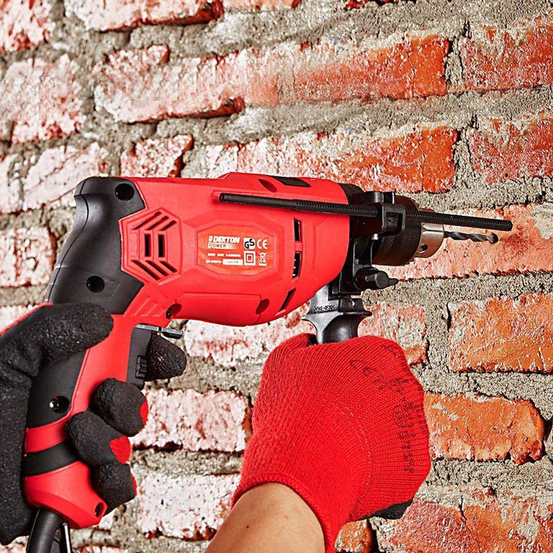 500W Hammer Drill + 26pc Bits Set Variable Speed Side Handle & Depth Rod 240V - tooltime.co.uk