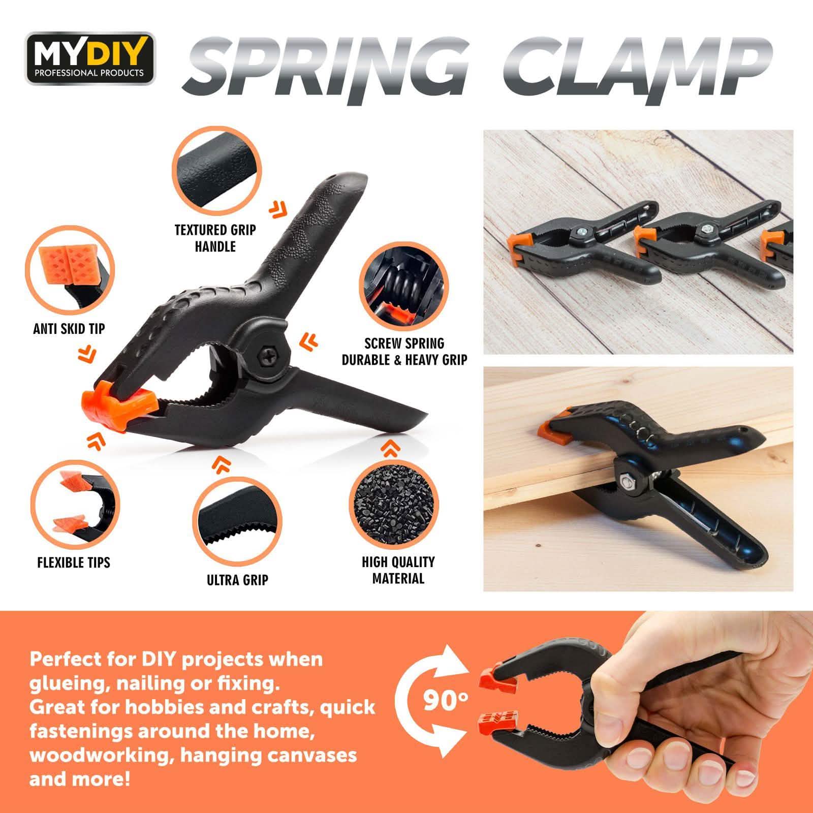 12Pk Spring Clamps 6 Inches - tooltime.co.uk