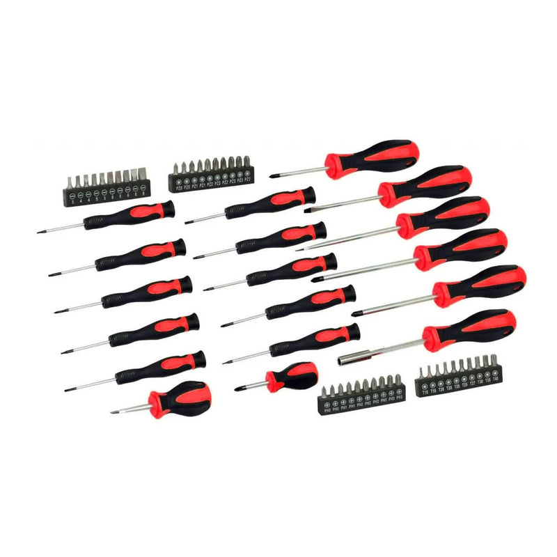 58pc Screwdriver Set Philips Flat Slot Torx Pozi & Case - 3 Year Warranty - tooltime.co.uk