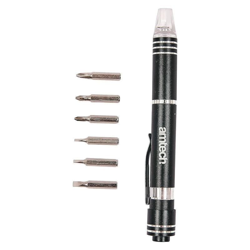 6-in-1 Aluminium Precision Screwdriver with LED Light - tooltime.co.uk