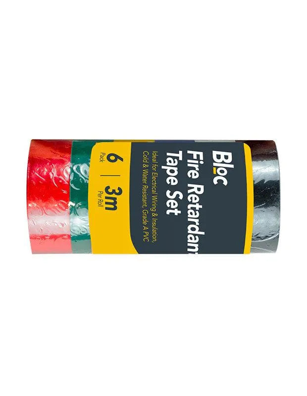 6 Pack Fire Retardant Pvc Electrical Tape Insulation - tooltime.co.uk