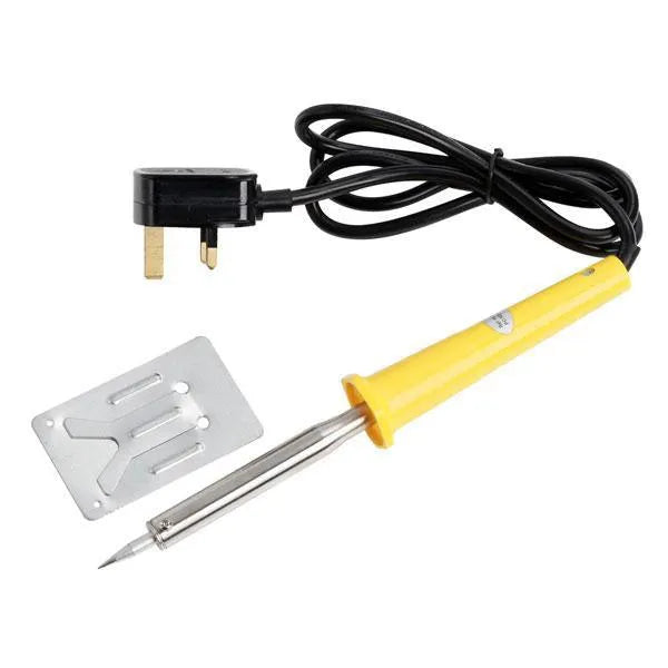 60W MAINS POWERED ELECTRIC SOLDERING IRON POINTED NEEDLE SOLDER TIP & STAND - tooltime.co.uk