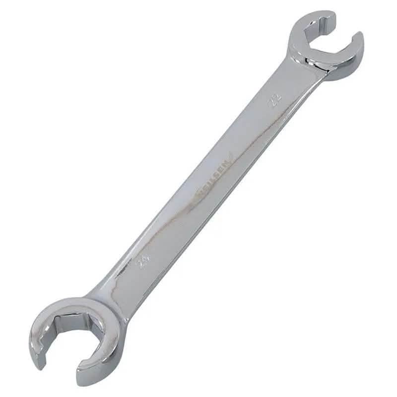 6pc Flare Nut Spanners Set 6-24mm Open Ended Brake Pipe Wrenches + Storage Roll - tooltime.co.uk