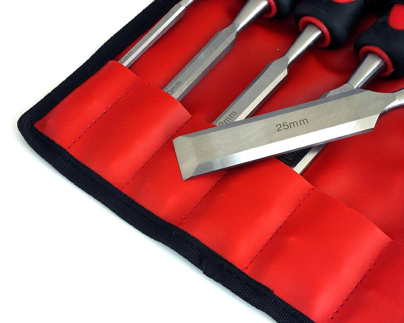 7 Piece Wood Chisel Set with Tool Storage Roll - tooltime.co.uk