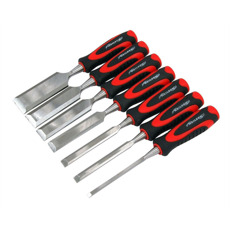 7 Piece Wood Chisel Set with Tool Storage Roll - tooltime.co.uk