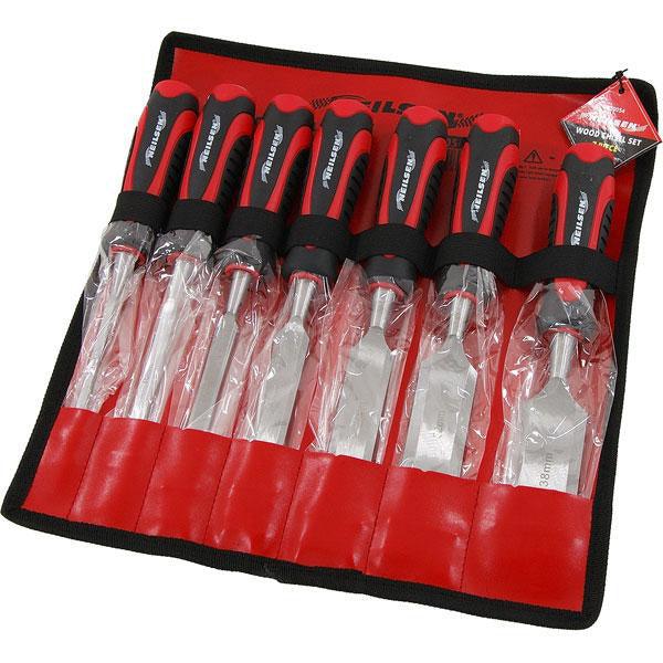 7 Piece Wood Chisel Set with Tool Storage Roll - tooltime.co.uk