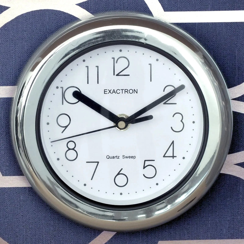 7" Round Silver Clock | Quartz Silent Sweep Non Ticking Movement | Table, Desk or Wall Mounted - tooltime.co.uk