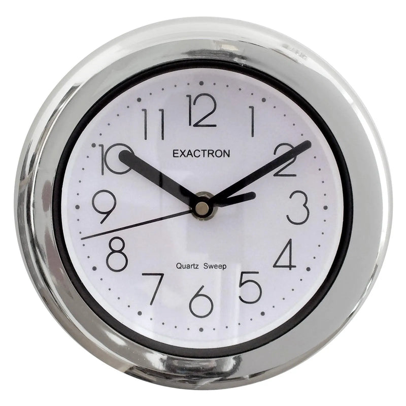 7" Round Silver Clock | Quartz Silent Sweep Non Ticking Movement | Table, Desk or Wall Mounted - tooltime.co.uk