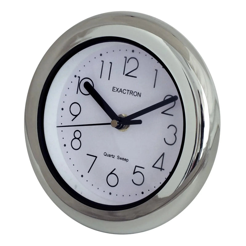 7" Round Silver Clock | Quartz Silent Sweep Non Ticking Movement | Table, Desk or Wall Mounted - tooltime.co.uk