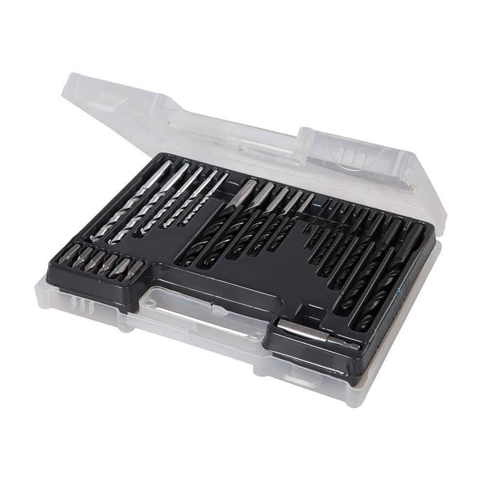 DRAPER 500W VARIABLE SPEED ELECTRIC HAMMER DRILL c/w 300PC BITS & WALL PLUGS SET-tooltime.co.uk