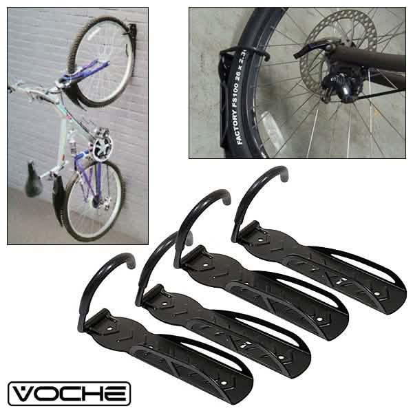 4 Pack Voche® Wall Mounted Mountable Cycle Storage Hooks Space Saving Bike Racks