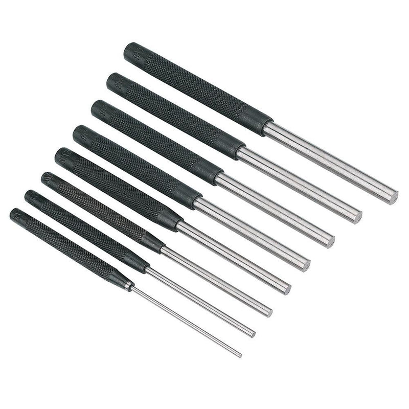 8pc Parallel Pin Punch Drift Set Hardened Steel Drifting Roll Punches - tooltime.co.uk