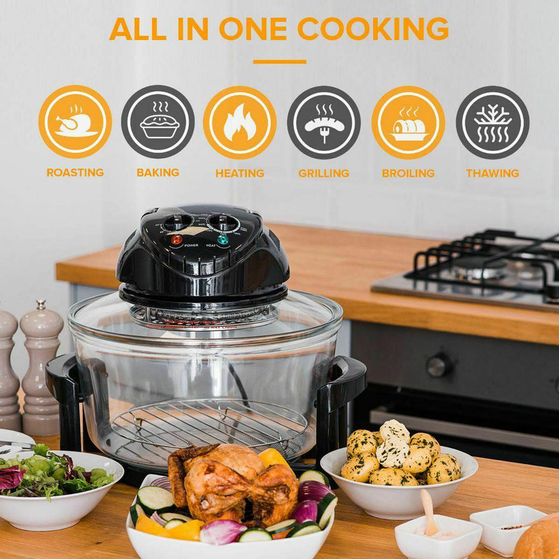Air Fryer Halogen Convection Oven 1400W Electric Multi Function Cooker 12L / 17L - tooltime.co.uk
