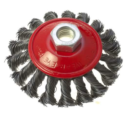 5 PACK FLAP DISC TWIST KNOT SEMI FLAT WIRE WHEEL CUP BRUSH 115MM ANGLE