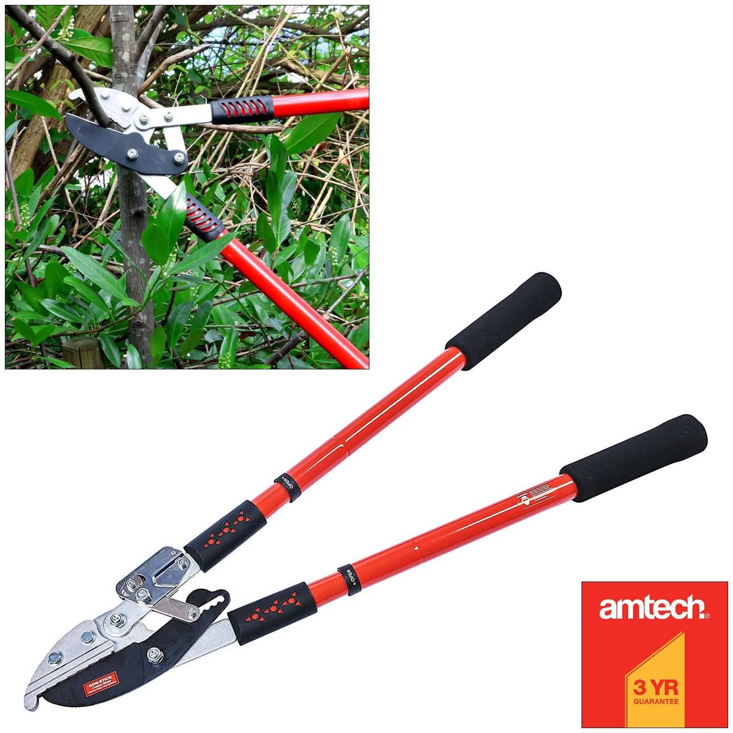 Anvil Ratchet Lopper - Telescopic Handles - Branch Pruner - 3 Year Warranty - tooltime.co.uk