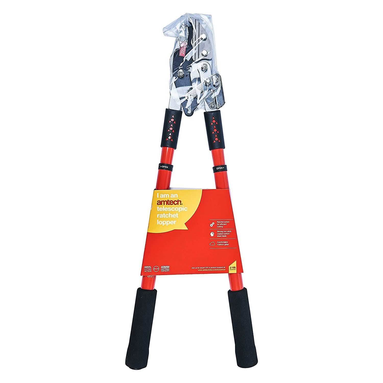 Anvil Ratchet Lopper - Telescopic Handles - Branch Pruner - 3 Year Warranty - tooltime.co.uk