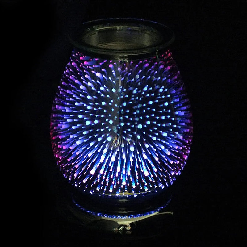 Aroma Electric Colour Changing LED Wax Melt Burner Tart Oil Warmer- 3D Firework - tooltime.co.uk