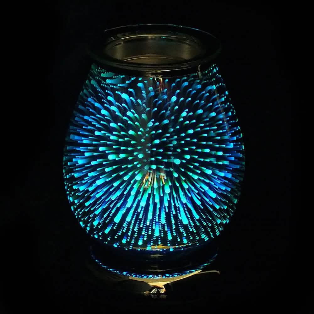 Aroma Electric Colour Changing LED Wax Melt Burner Tart Oil Warmer- 3D Firework - tooltime.co.uk
