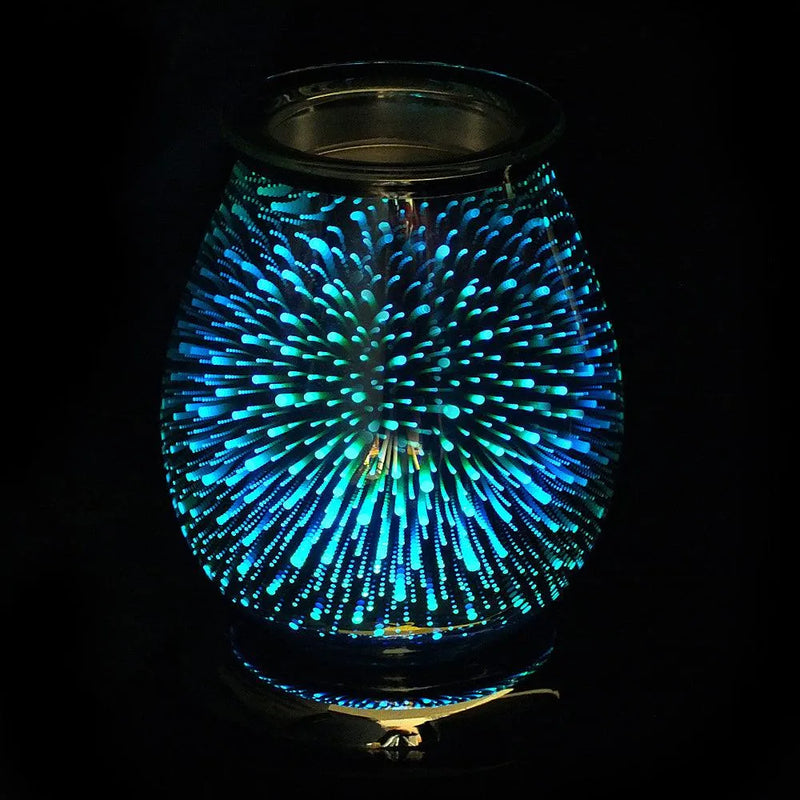 Aroma Electric Colour Changing LED Wax Melt Burner Tart Oil Warmer- 3D Firework - tooltime.co.uk