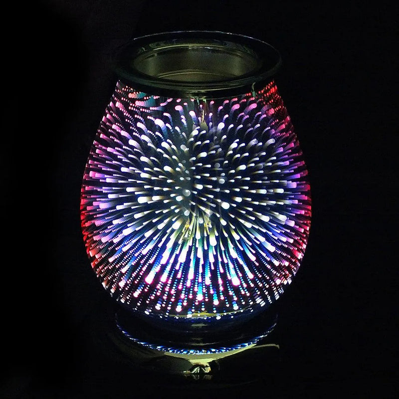 Aroma Electric Colour Changing LED Wax Melt Burner Tart Oil Warmer- 3D Firework - tooltime.co.uk