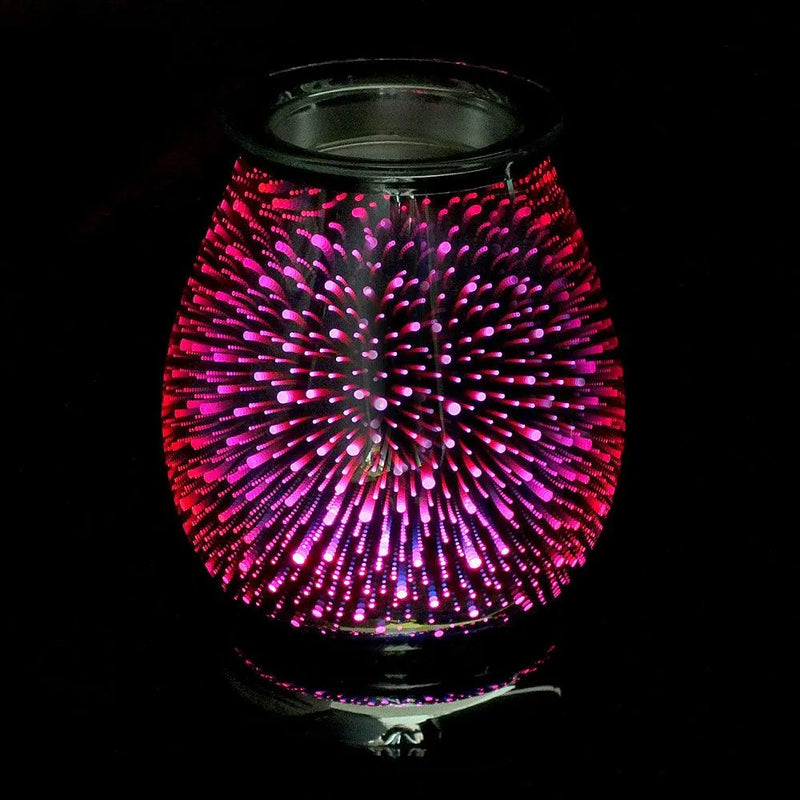 Aroma Electric Colour Changing LED Wax Melt Burner Tart Oil Warmer- 3D Firework - tooltime.co.uk