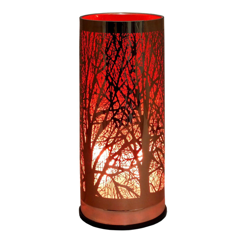 Aroma Fragrance Diffuser Touch Control Lamp | Essential Oil Burner and Wax Tart Warmer | Red Forest Silhouette Design - tooltime.co.uk