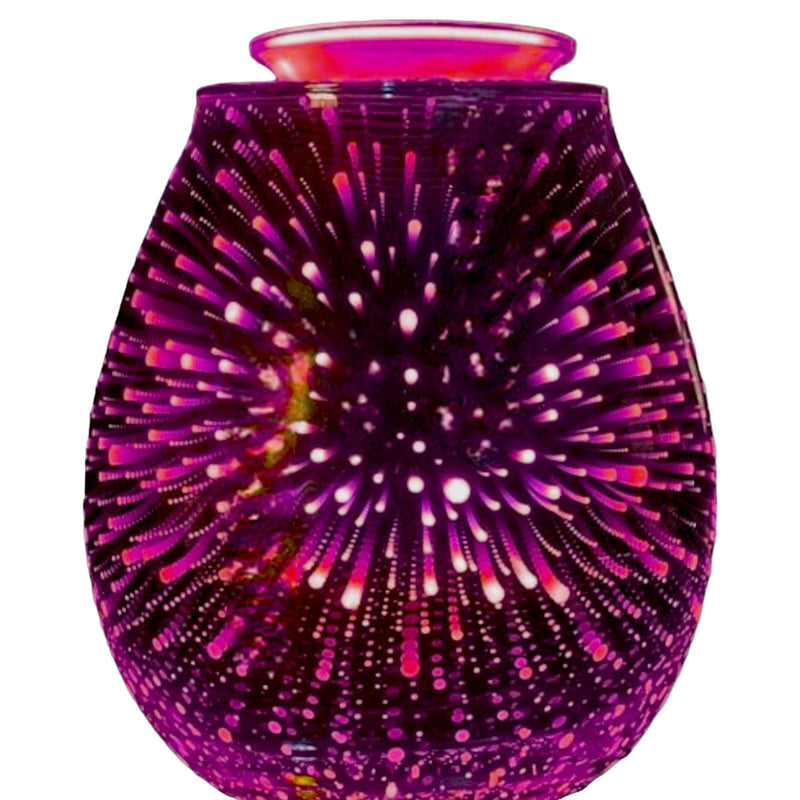Aroma Lamp 3D Fireworks Silver Oil Burner Wax Melt Multi Led - Colour Changing - tooltime.co.uk