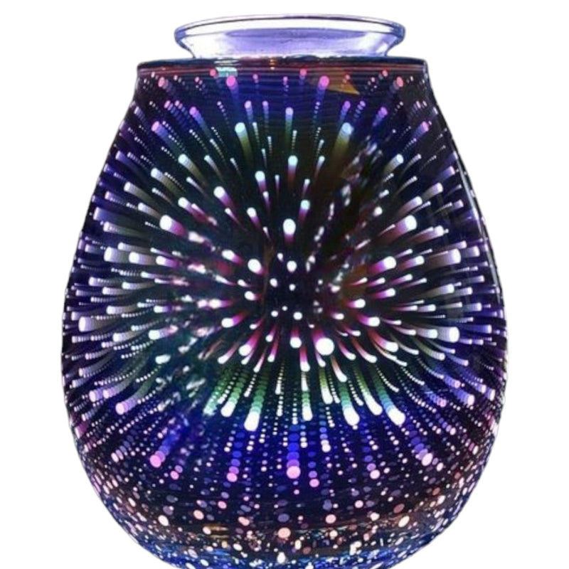 Aroma Lamp 3D Fireworks Silver Oil Burner Wax Melt Multi Led - Colour Changing - tooltime.co.uk
