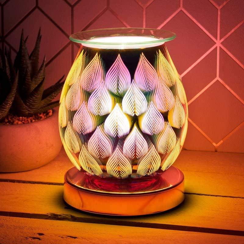 Aroma Lamp Oil Burner Wax Melt Flames Rose 3D - tooltime.co.uk