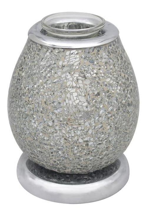 Aroma Lamp Oil Burner Wax Melt Multi Led Silver Mosaic - tooltime.co.uk