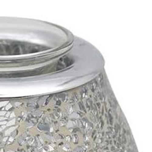 Aroma Lamp Oil Burner Wax Melt Multi Led Silver Mosaic - tooltime.co.uk