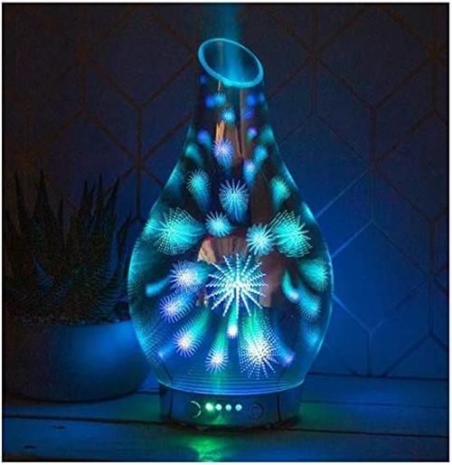 Aroma Lamp Oil Humidifier Star Firework Burst Colour LED 3D - tooltime.co.uk