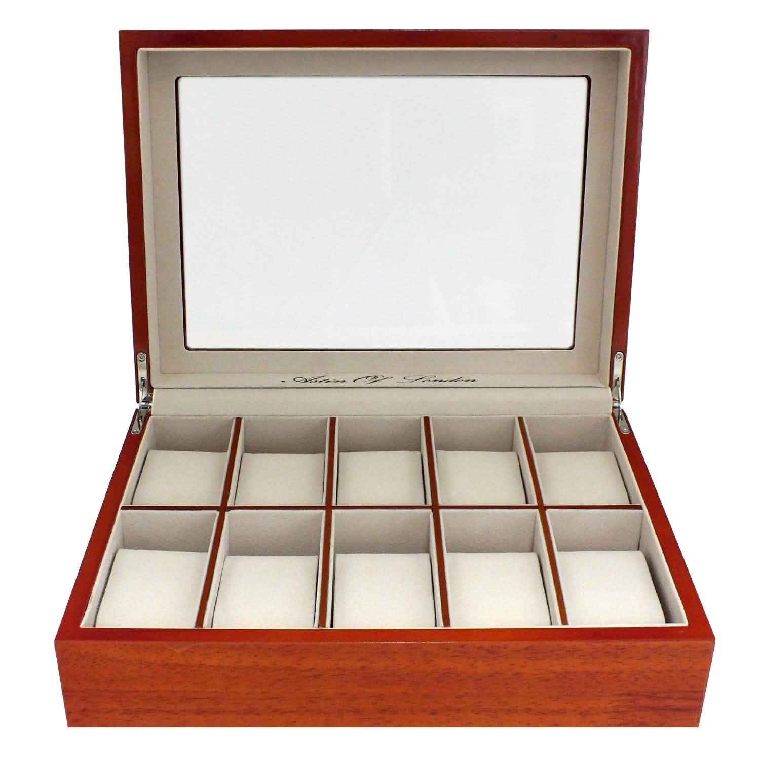 ASTIN OF LONDON® WOODEN 10 WATCH ORGANISER STORAGE BOX DISPLAY CASE WATCHBOX-tooltime.co.uk