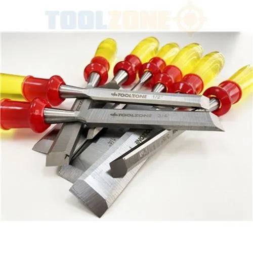 Bevel Edge Wood Chisels Set Woodworking Carving Lathe Tools + Wooden Case 8pc - tooltime.co.uk