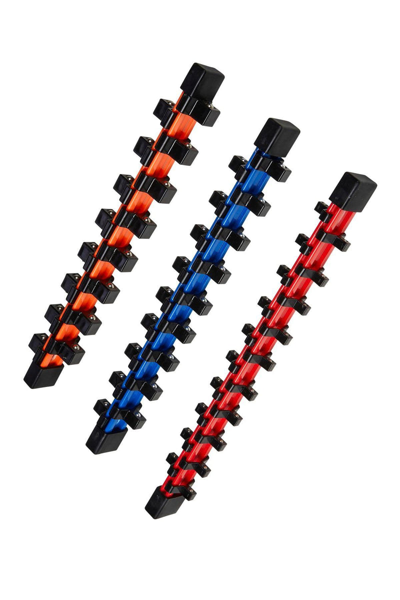 Blue Spot 3Pc Coloured Socket Holders 54 Clips 1/4 3/8 1/2 - Lifetime Warranty - tooltime.co.uk
